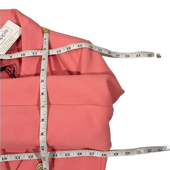 Pineapple Women’s Double Breasted pink Blazer With Gold Buttons Jacket Size M - Picture 11 of 14